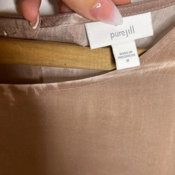 PUREJILL Silk Fawn Ombre Tye Dye Beachy Short Sleeve Popover Boho Tunic - Picture 11 of 13